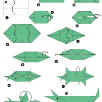 Оригами крокодил