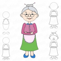 Как нарисовать бабушку