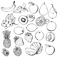 Раскраска фрукты