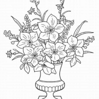 Раскраски Цветы в вазе