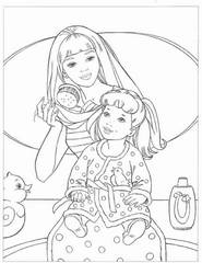 Раскраски Мама и дочка - распечатать бесплатно