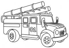 Раскраска Пожарная машина - распечатать бесплатно