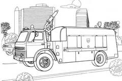 Раскраска Пожарная машина - распечатать бесплатно