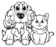 Раскраски кошка и собака - распечатать бесплатно