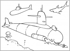 Раскраска Подводная лодка