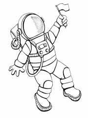 Раскраска 12 апреля — день космонавтики