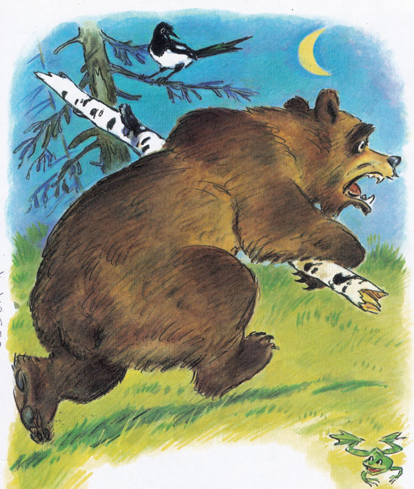 Медведь бежит по лесу