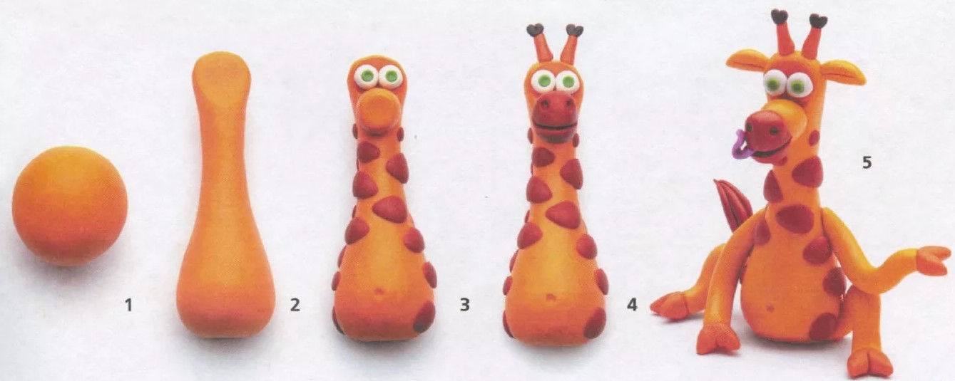 Жираф из пластилина