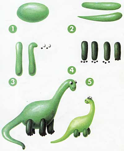 Динозавры из пластилина