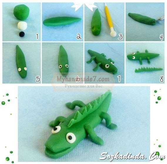 Крокодил из пластилина