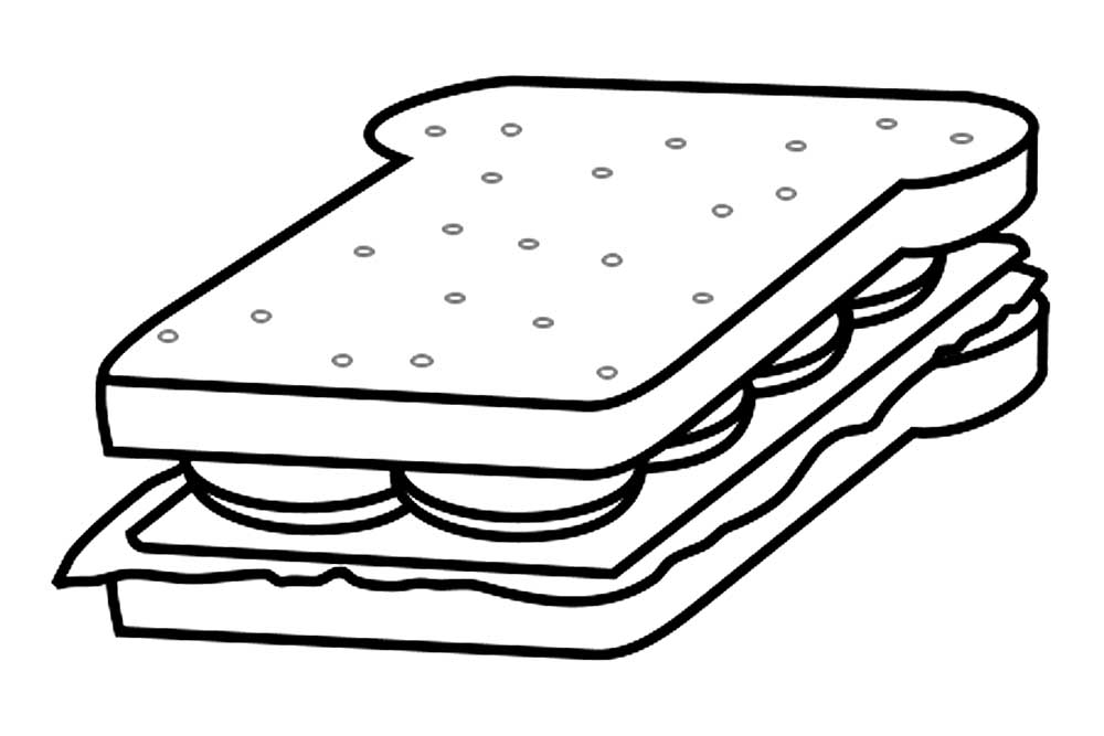 Раскраска бутерброды распечатать