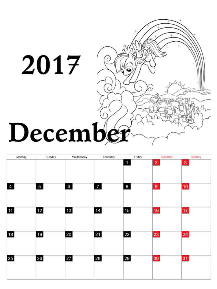 Раскраска календарь распечатать