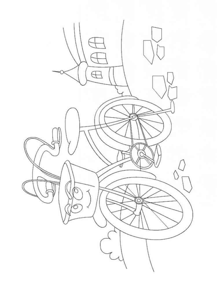 Раскраска велосипед распечатать