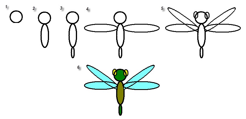 Как нарисовать стрекозу