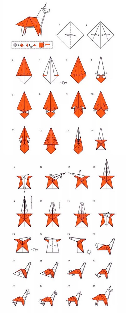Оригами единорог