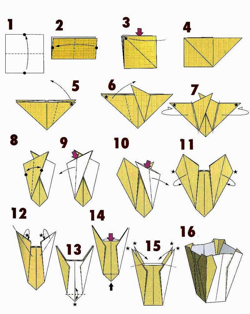 Оригами ваза