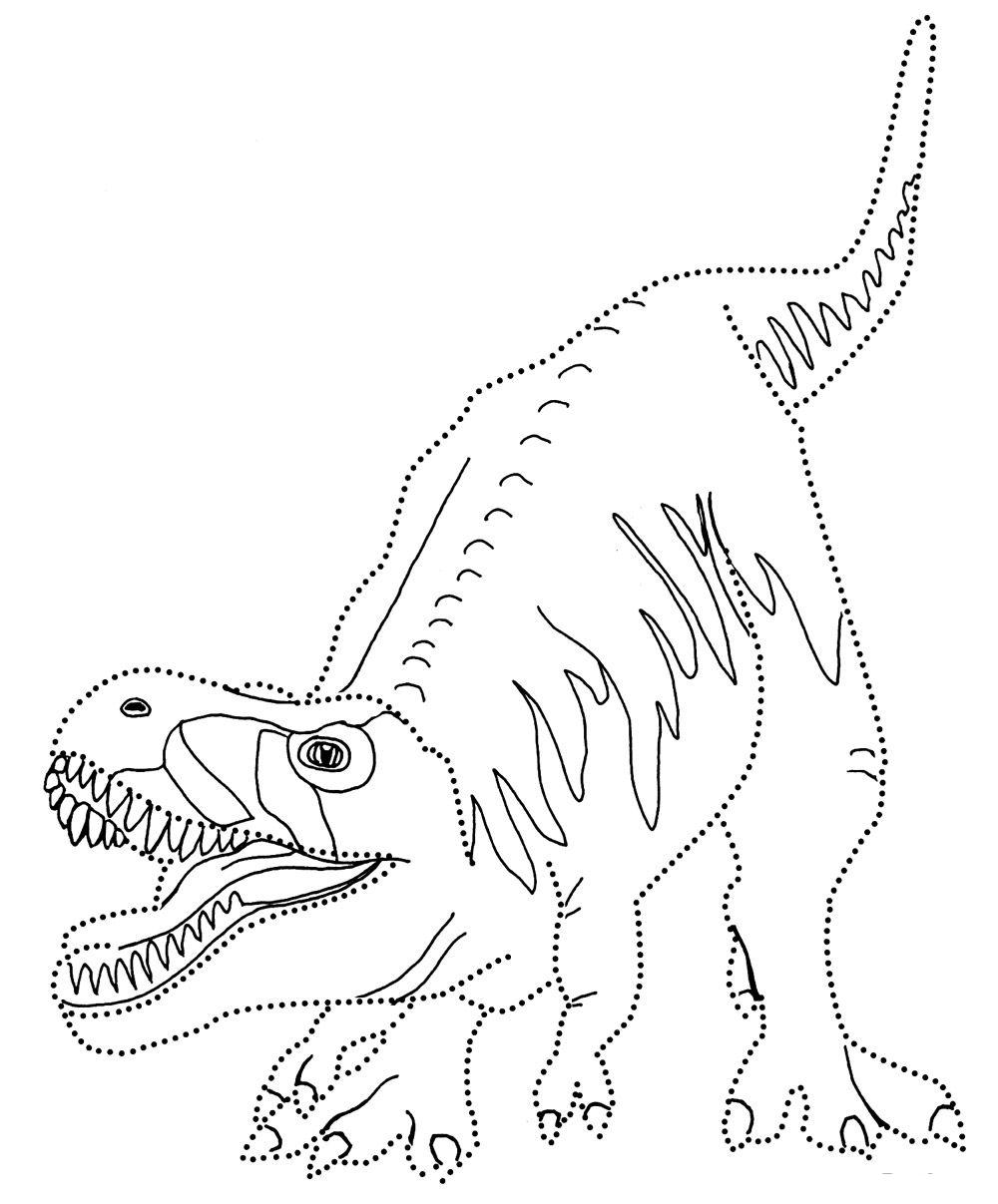 Раскраска по точкам динозавры