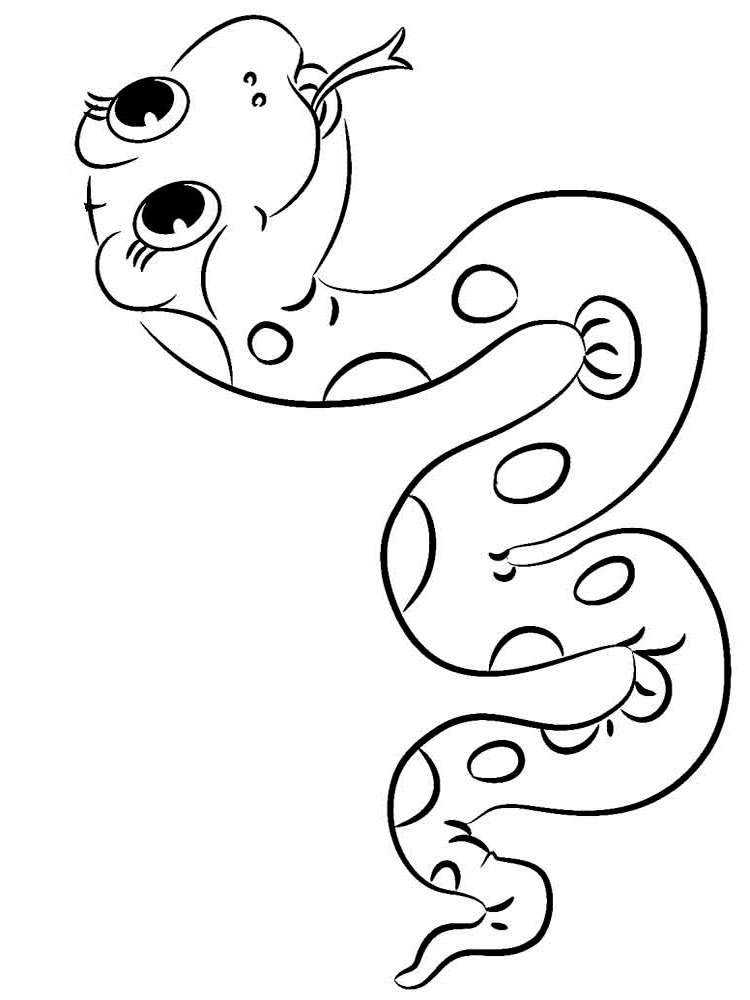 Раскраска змея распечатать