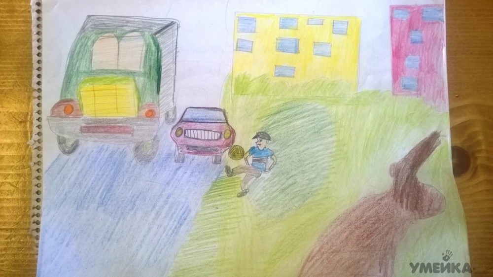 Детский рисунок транспорта