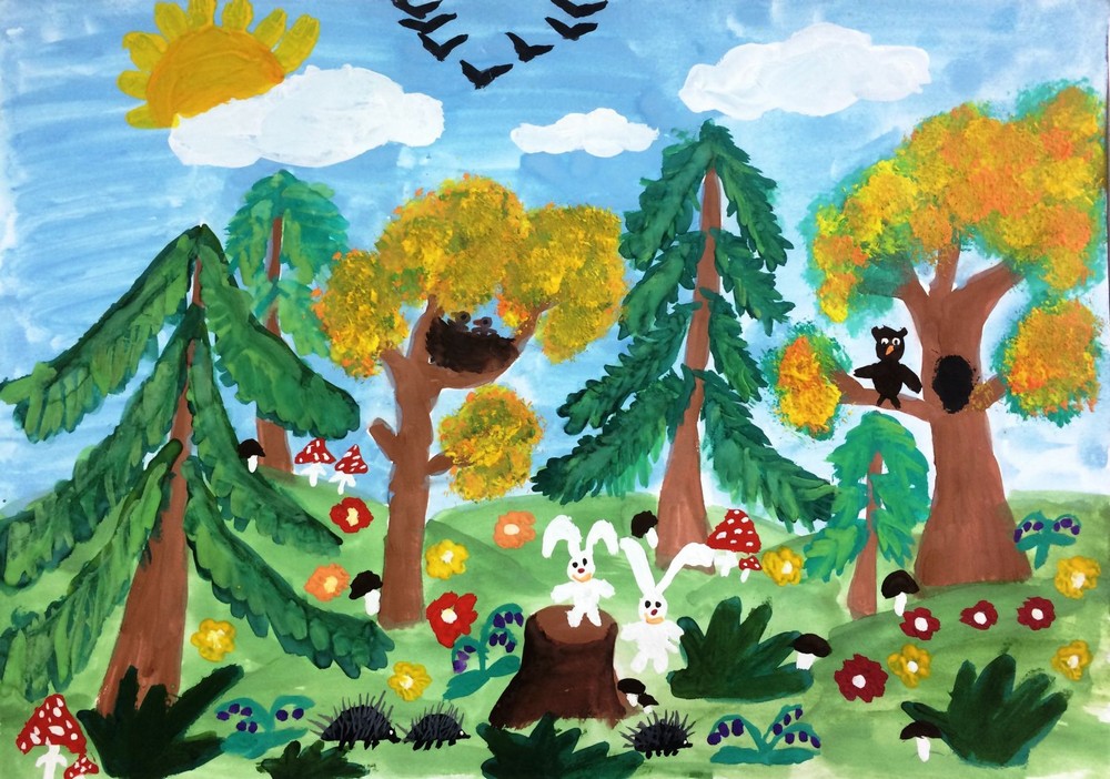 Детские рисунки леса
