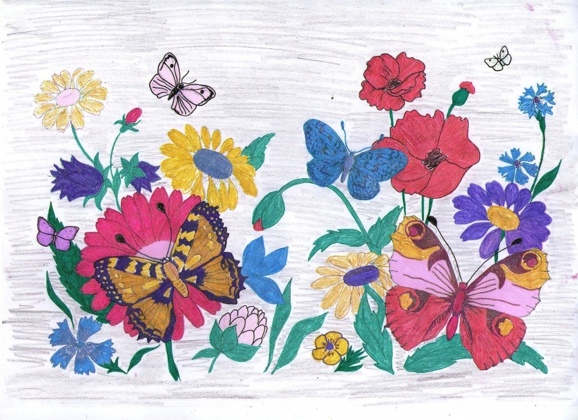 Детский рисунок бабочки