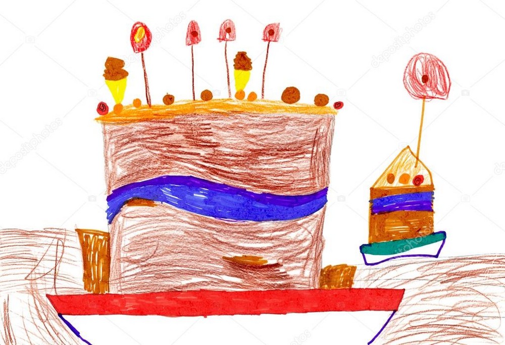 Детский рисунок торта