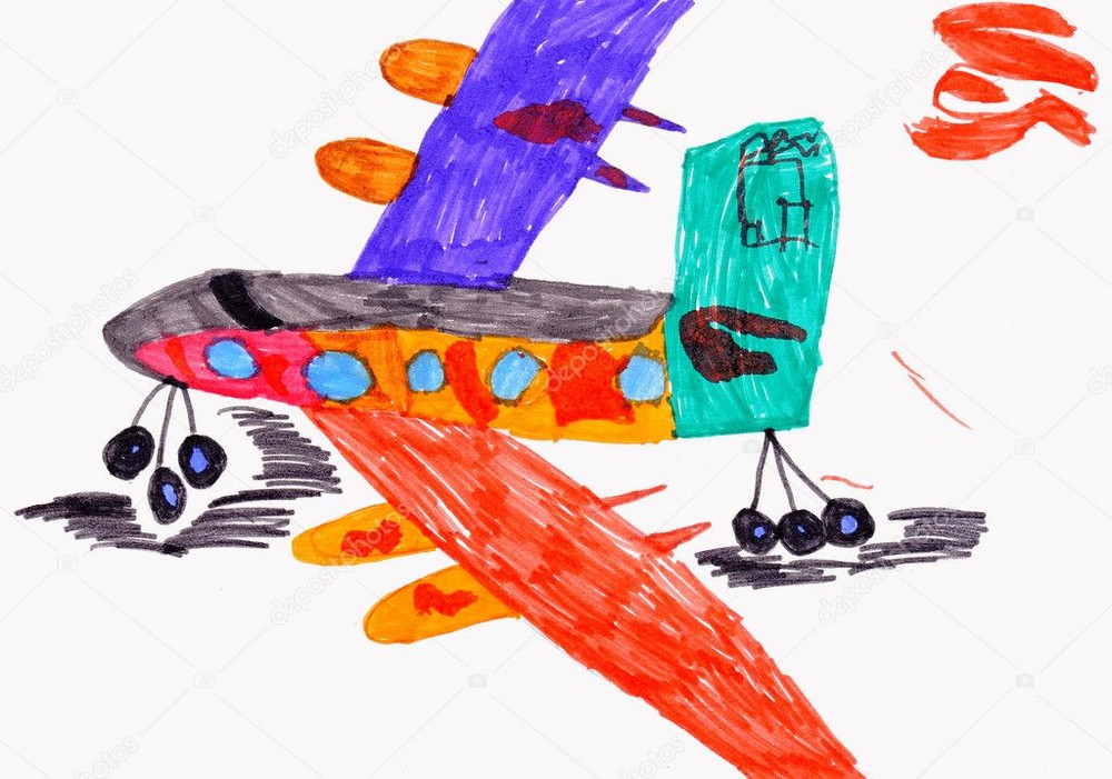 Детский рисунок самолета