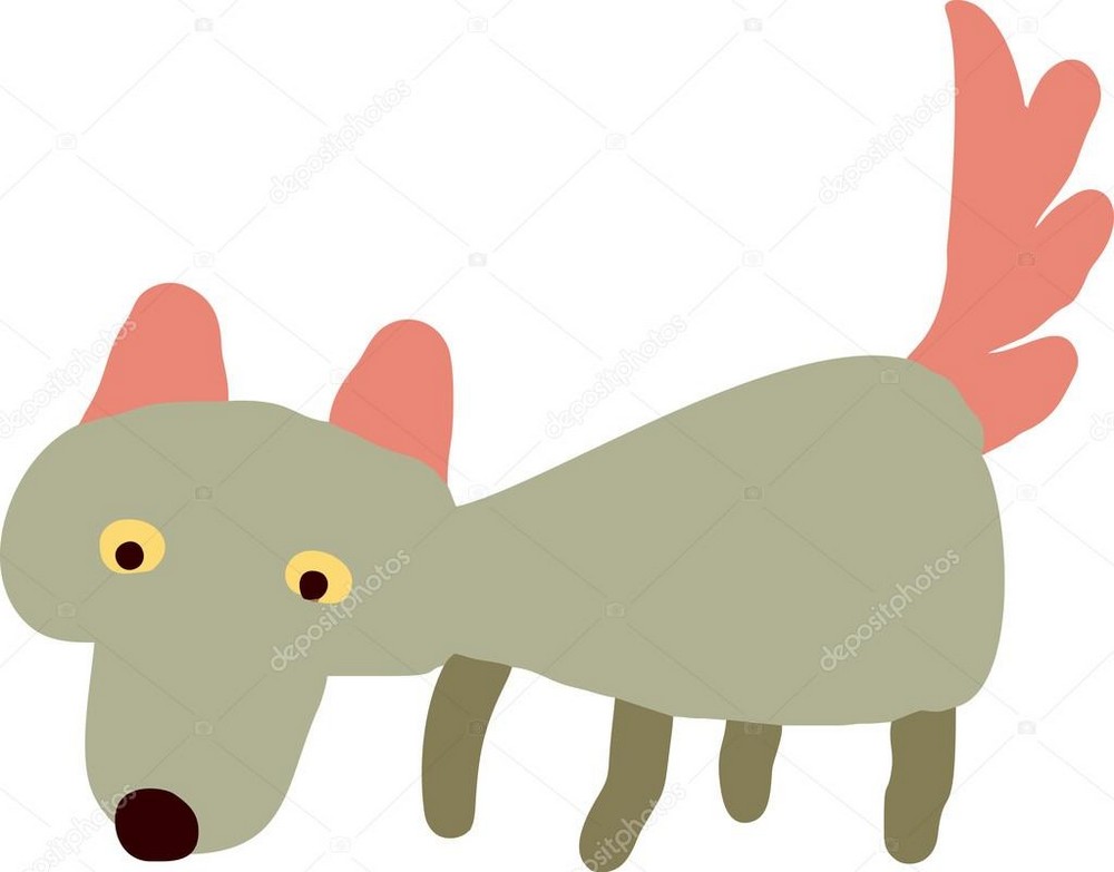 Детский рисунок волка