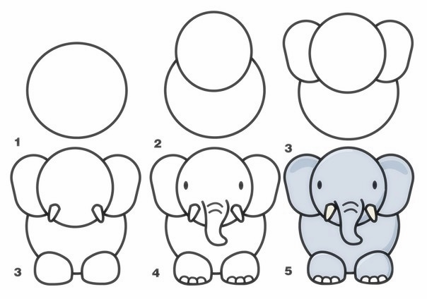 Учимся рисовать слоника