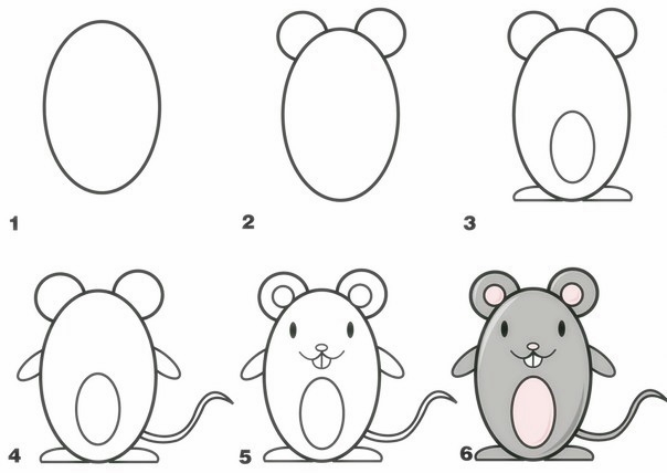 Учимся рисовать мышь